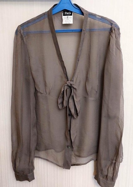 Women Dolce & Gabbana Shirt Grey Silk 36 / S / 44