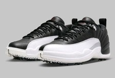Jordan 12 Retro Low Golf Shoes Black White