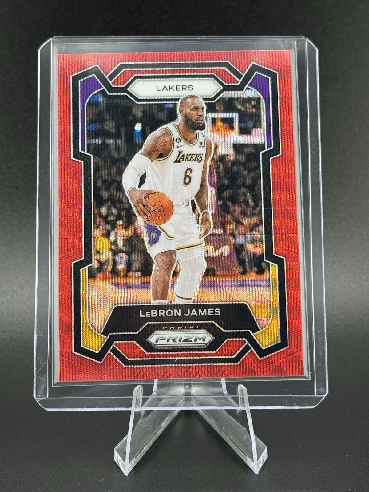 2023-24 Panini Prizm Basketball LeBron James #63 Ruby Wave Prizm Lakers