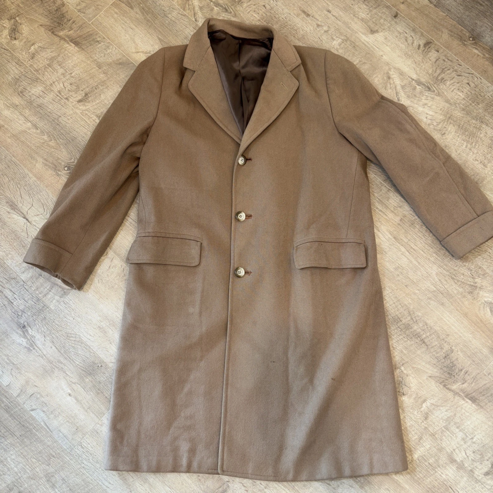 VTG Vicuna Wool Top Coat L Hand Tailored USA Tx 60's Great Condition B/Stored