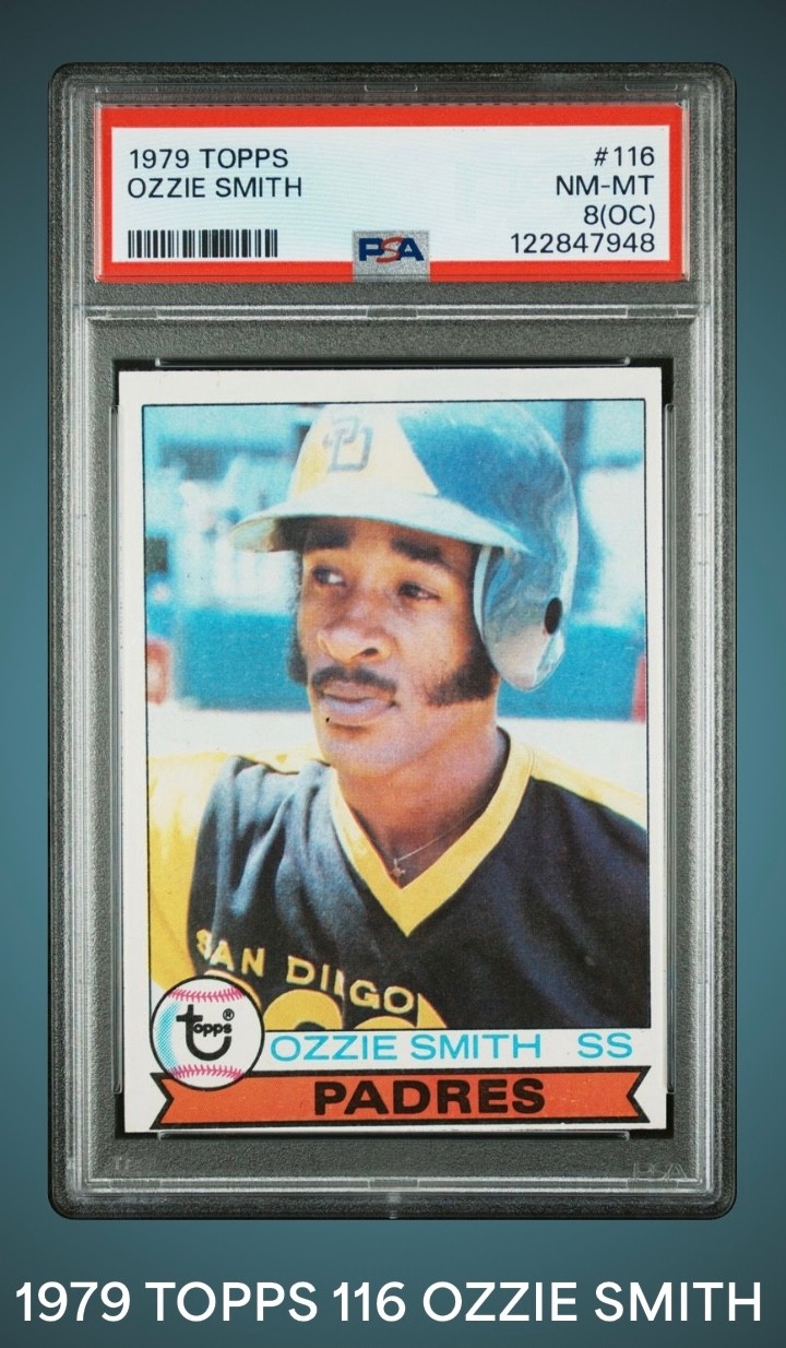 1979 Topps Ozzie Smith Rookie #116 PSA 8  Padres HOF (RC) Off Center
