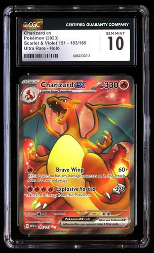 CGC 10 Charizard EX 183/165 Pokemon Scarlet & Violet 151 2023 English