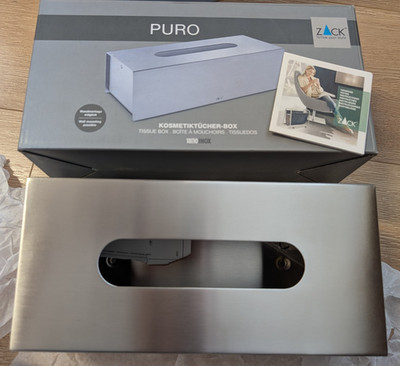 ZACK 40231 PURO -  Kosmetiktücherbox, Edelstahl matt