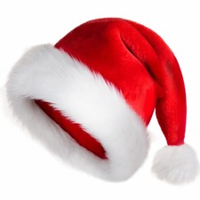 Christmas Santa Hat Adult Extra Thick Classic Fur Holiday Party Hat for Women...