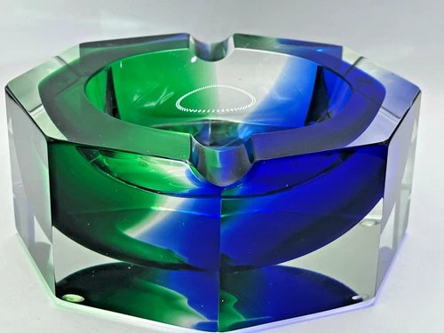 Vintage Murano Mandruzzato Sommerso Glass Bowl Ashtray Italian Venetian MCM