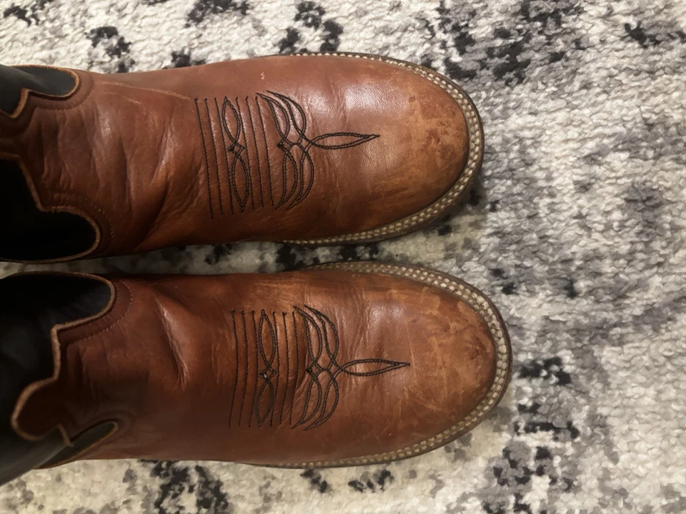 Botas de Vaquero Anderson Bean Cuero Marrón/Negro Para Hombre Talla 10 D Roper Foto 3 de 4