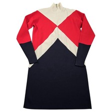 Tommy Hilfiger Gigi Hadid Sweater Dress Womens XS Colorblock Mock Neck Knit