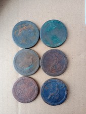 1797 King George III  Cartwheel Penny, 26.6gm X 6 & 40c Uruguay Coin