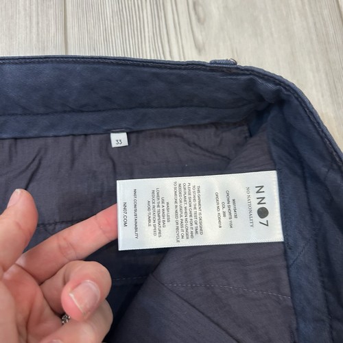 NN07 No Nationality Crown Navy Blue Chino Shorts Mens Size 33 - Picture 6 of 12