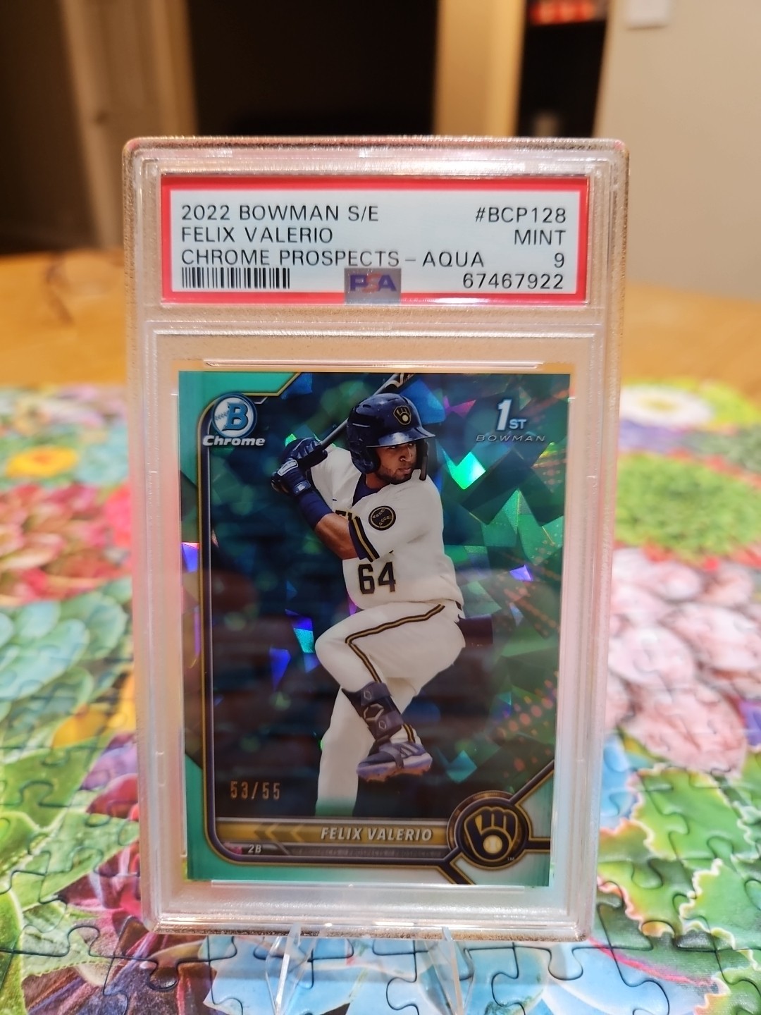 2022 Bowman Sapphire Edition - Chrome Prospects Felix Valerio #BCP-128 Aqua /55