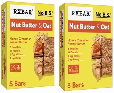 RXBAR Bar Nut Butter & Oat* Honey Cinnamon Peanut Butter*10 Bars*10g Of Protein