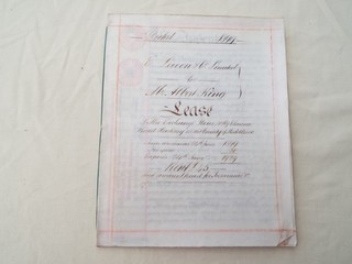 Antique Vellum Indenture dated 1899 Lease of property in Clarence Road Hackney