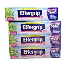 Lot 8  Denture Adhesive Cream, Extra Strong Holding Power, 2.5 oz. Minty Fresh