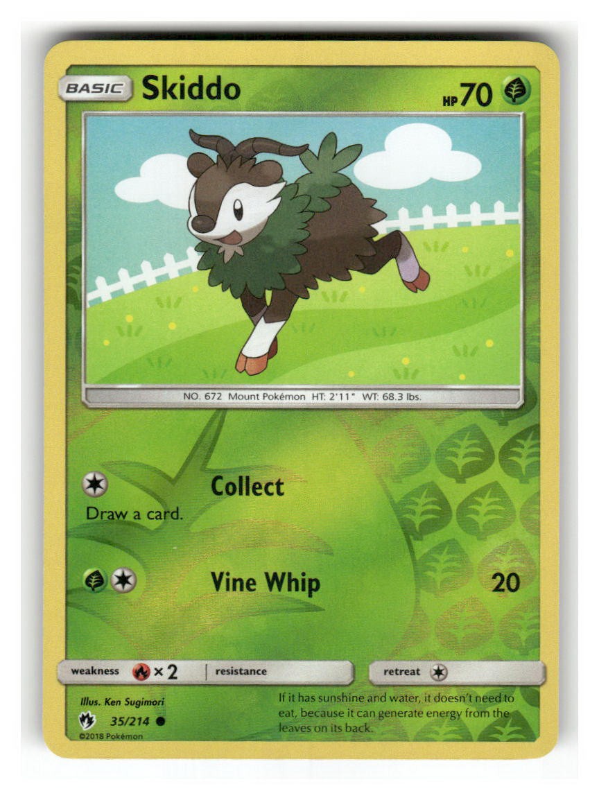 Skiddo - 35/214 - LP - SM - Lost Thunder - Reverse Holofoil