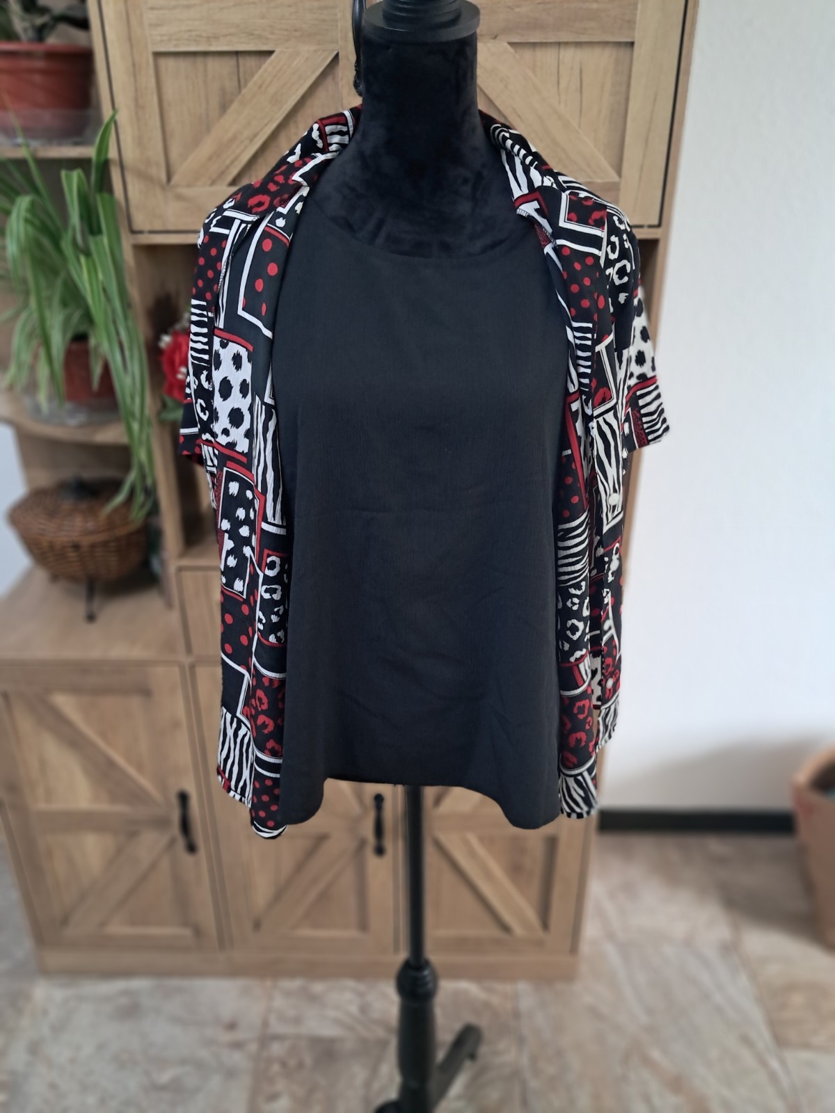 Notations Women's XL Button Down Blouse Colorbloc… - image 9