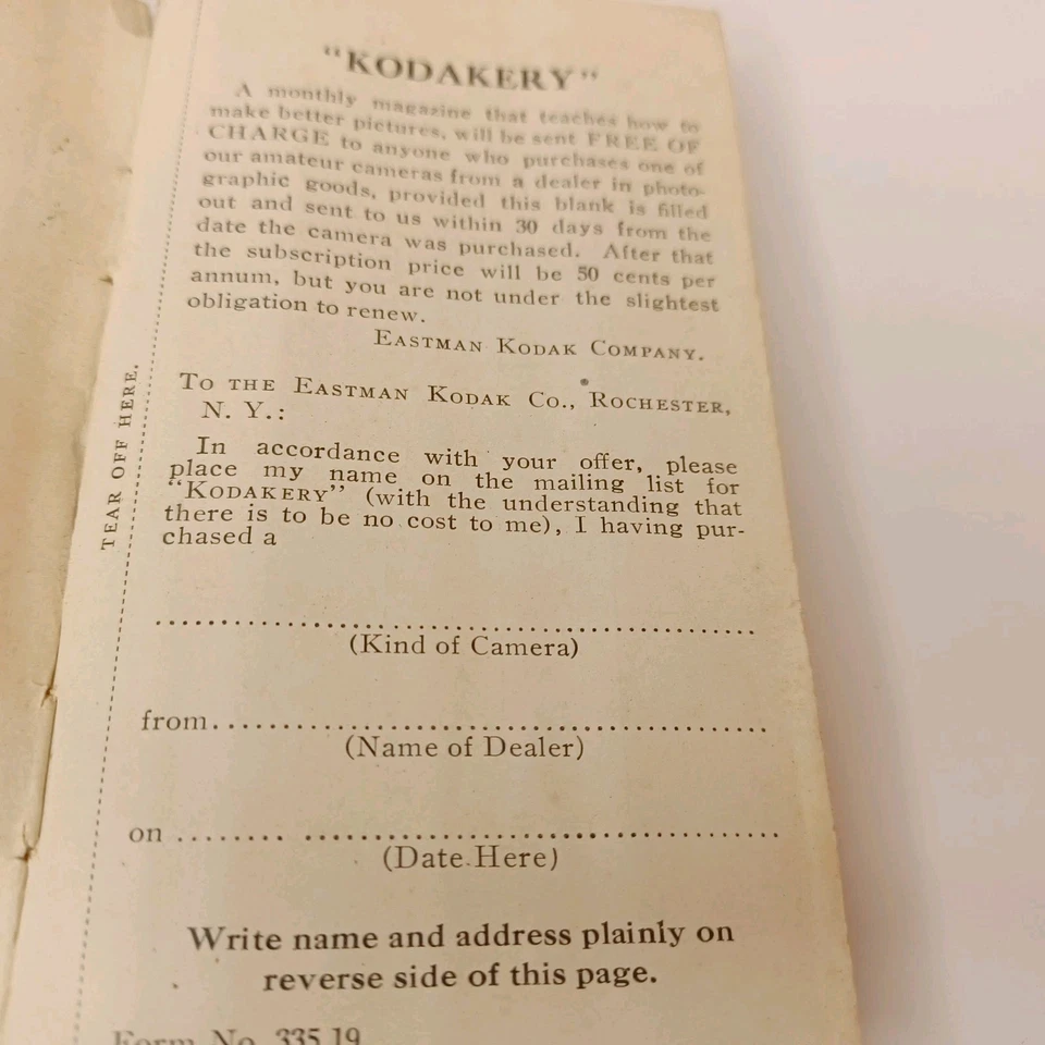 Vintage Kodak Vest Pocket Autographic Kodak Camera Manual 1919 - image 4 of 4