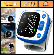 Rechargeable Wrist Blood Pressure Monitor with LED Display, Voice Broadcast, 240