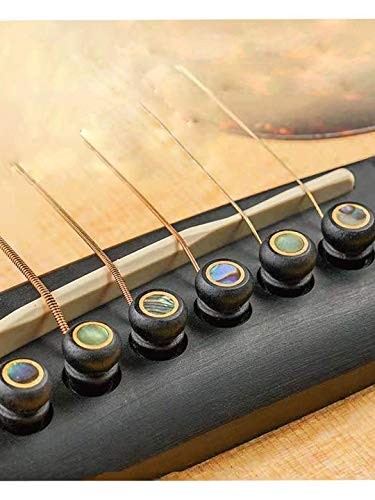 Ubrand AYUBOUSA 6pcs Ebony Guitar Pins Inlaid 4mm Abalone Dot 2012-WT03