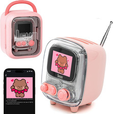 Tiivoo-2 Retro Bluetooth Speaker with FM Radio,Pixel Art Portable Mini Cute Wire