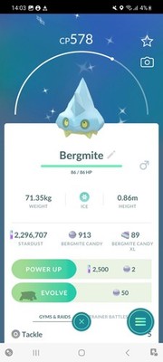 Pokemon Go Shiny Bergmite 