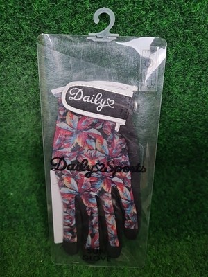 DAILY SPORTS Sun Glove Golfhandschuhe - Damen (Schwarz/Floral, Links, M)