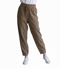 A New Day Women's Size XS Elastic Waist Drawstring Brown Pants with Pockets NTW