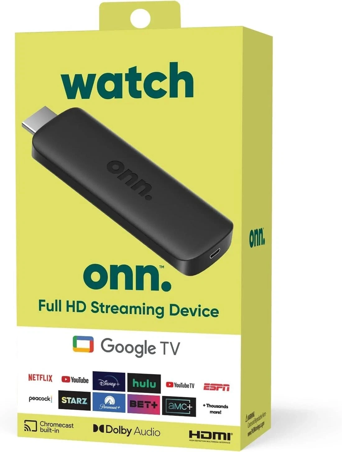Onn Google TV Full HD Streaming Device 2K (2023 Model) (100133520) - [LN]™