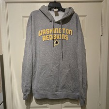 Mens NFL Washington Redskins Grey Hoodie Sweatshirt Reebok X-Large XL