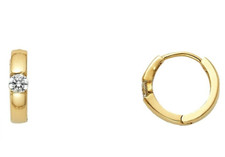 14k Solid Yellow Gold Huggie Hoop Earrings Single Colored Mini Hoops Huggies