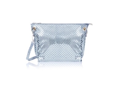 Neu Damen Leder Trendy Metallic Silber Schultertasche Glänzend Crossbody Bag