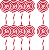 10Er Set Weihnachtsbaum Zuckerstangen Lollipop AnhäNger Rot Weiß Ornament 13Cm