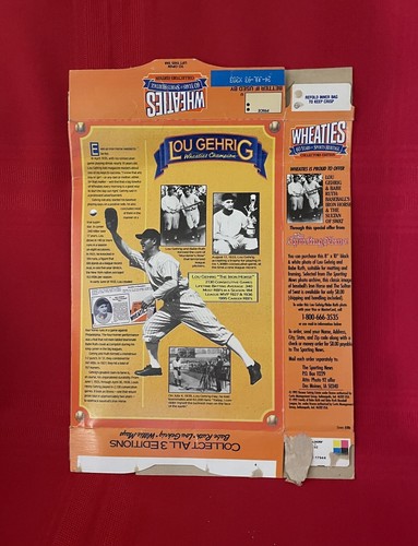 WHEATIES Breakfast of Champions Lou Gehrig Babe Ruth NBA Chicago Bulls Boxes (3) - Picture 14 of 22