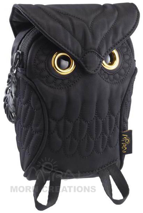 Owl 3D Pouch size LARGE BLACK MORN CREATIONS bag iphone camera  