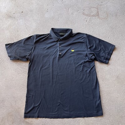 Masters Shirt Mens XL Black Performance Stretch Golf Tournament Bobby Jones