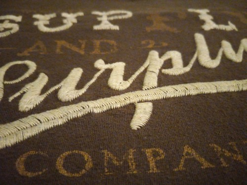 Men's L Old Navy Premium Division Brown Long Sleeve Supply Surplus Graphic Shirt - Picture 3 of 7