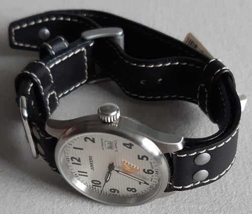 Junkers Herrenuhr Automatik 6256-5 Saphirglas Ziffernblatt hell Wellblech Fliege - Bild 3 von 8