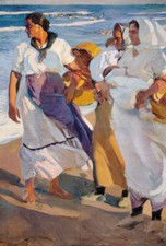 Joaquin Sorolla - Fisherwomen from Valencia Giclee Fine Art Print on Canvas 36"