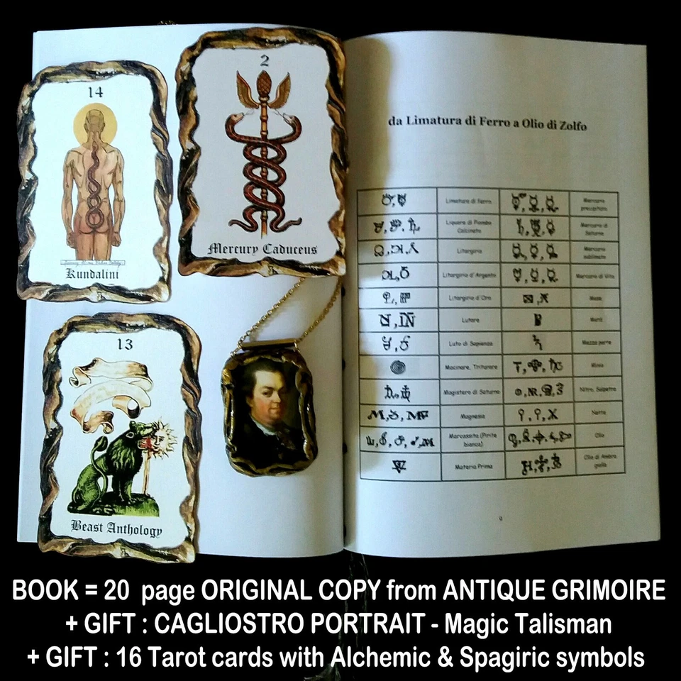 antique book alchemy cabalistic magic occult grimoire manuscript cagliostro GIFT - Image 2 of 4