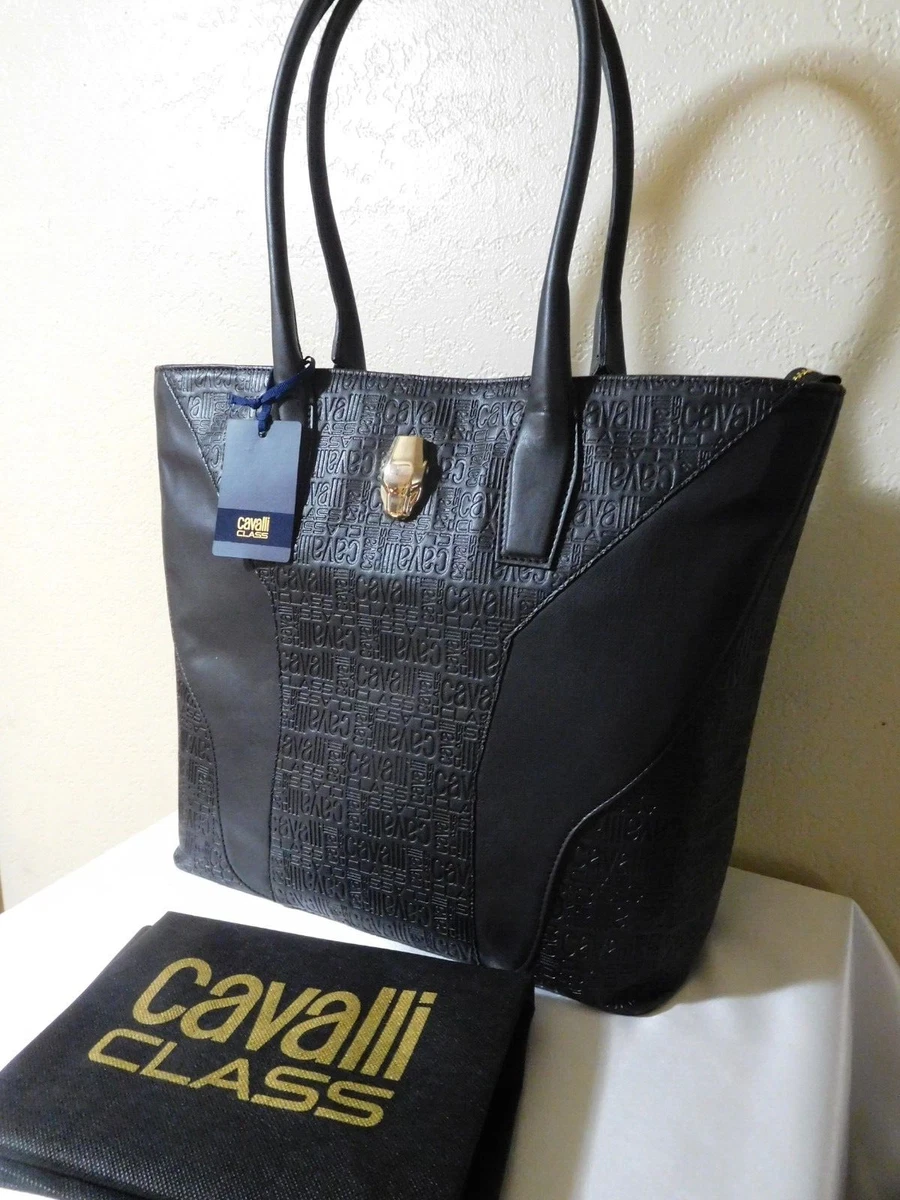 New Cavalli Class by Roberto Cavalli Monogram Embossed Leather Tote Bag 495.00