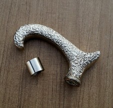 Silver Brass Designer Derby Handle For Walking Stick Cane Top Topper Vintage