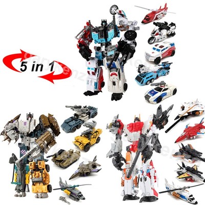 HZX Transform Toys 5-In-1 Deformable Robot IDW Action Figure Combination Model
