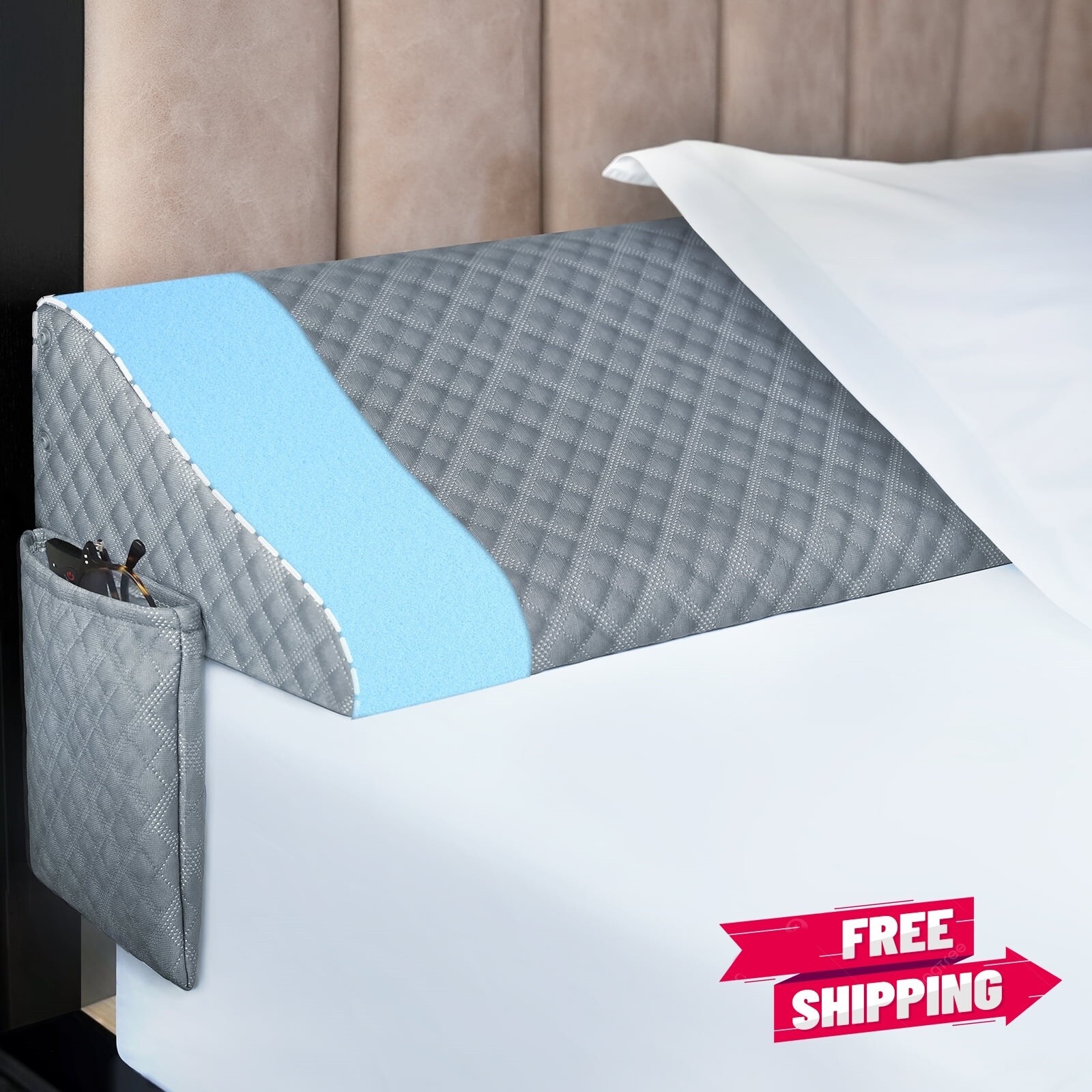 Adjustable King Size Pillow Wedge for Headboard Gap 0-8