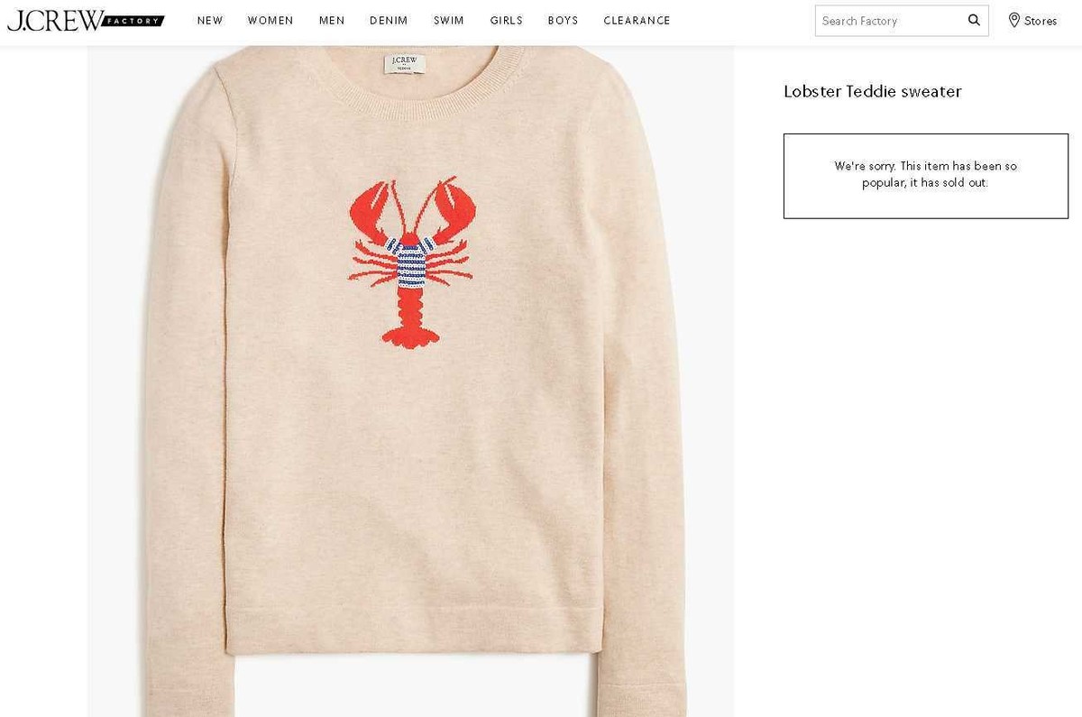 j crew lobster sweater