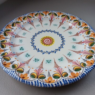 De-La-Cal-Barreira-Puente Spain Handmade Ceramic Pottery Dish Vibrant Art OOAK
