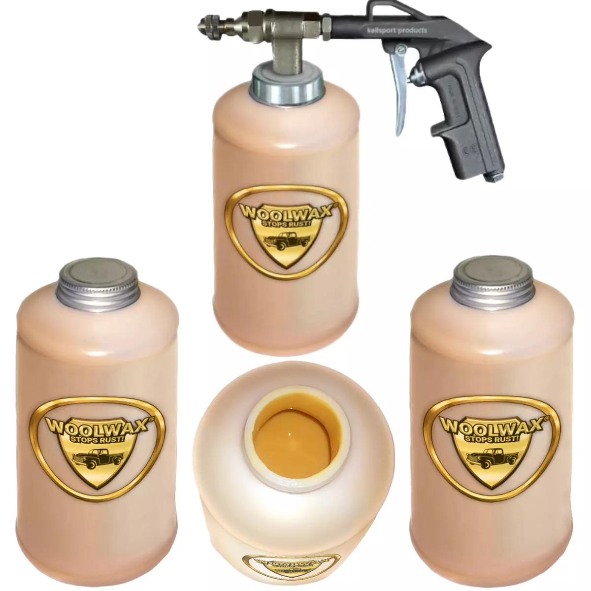 WOOLWAX 4 Quarts Undercoat Kit. PRO GUN w wands. Thicker than