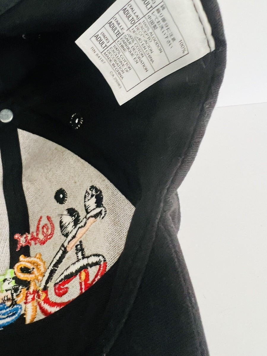 VTG Walt Disney World Hat Cap Snapback Black Embroidered Script
