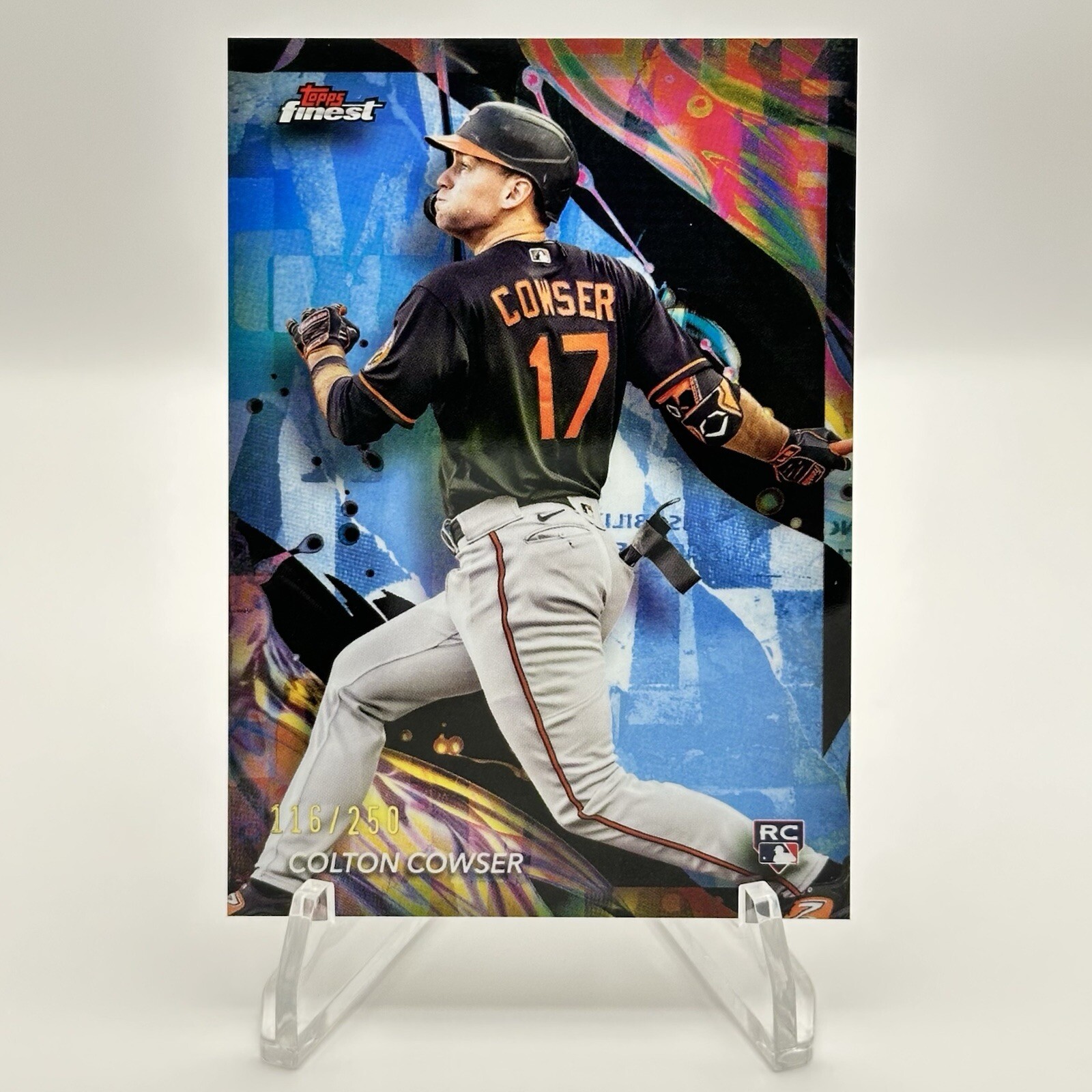 2024 Topps Finest COLTON COWSER #111 RC Uncommon Sky Blue Refractor /250 Orioles