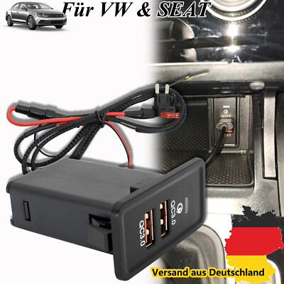 Auto Steckdoes QC3.0 2 USB Ladegerät Buchse 12V-24V Für VW Golf Für SEAT Ibiza
