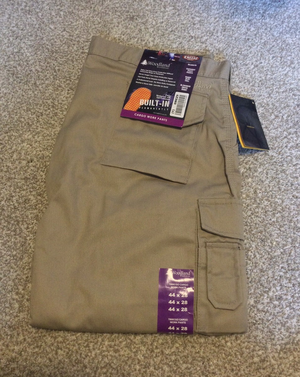 Woodland Workwear Kneedz Work Pants 44x28 Tan Gel Knee Pads Built