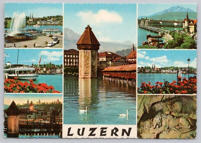 Postcard Luzern Switzerland Multiview, Continental